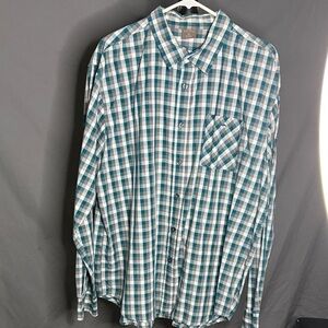 Great Northwest Clothing Company Teal and White Plaid Shirt